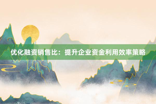 优化融资销售比：提升企业资金利用效率策略